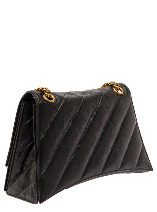 26SS 발렌시아가 퀼트 크러쉬 미디움 체인백 716393210J11000 Black - BALENCIAGA