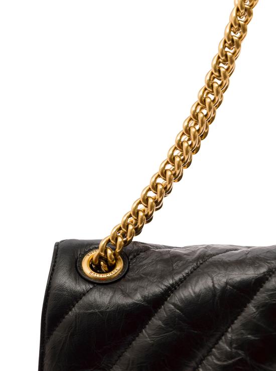 26SS 발렌시아가 퀼트 크러쉬 미디움 체인백 716393210J11000 Black - BALENCIAGA