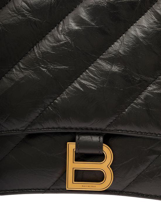 26SS 발렌시아가 퀼트 크러쉬 미디움 체인백 716393210J11000 Black - BALENCIAGA