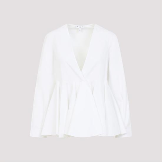 25SS 알라이아 블라우스 AA9C0976T611A WHITE - ALAIA