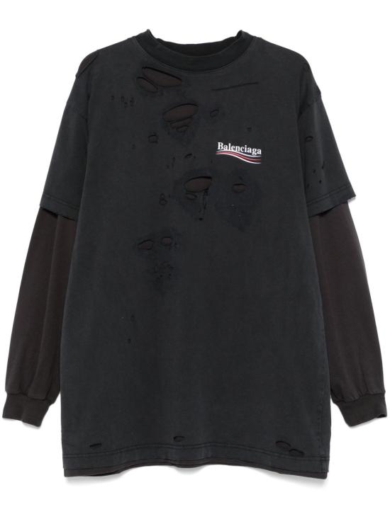 25SS 발렌시아가 긴팔 티셔츠 818555D BLACK