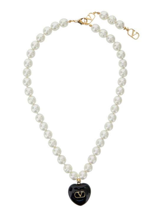 25SS 발렌티노 가라바니 목걸이/팬던트 6W2J0Y70LTDQYL White black