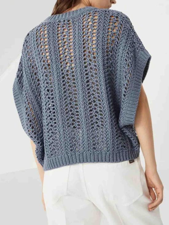  브루넬로 쿠치넬리 반팔 티셔츠 M8E389100C2886 Blue - BRUNELLO CUCINELLI