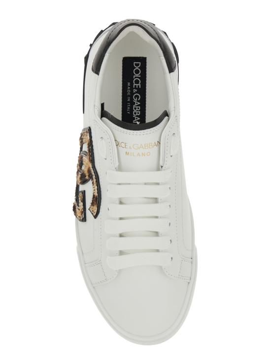25SS 돌체앤가바나 카프스킨 포르토피노 빈티지 스니커즈 CK2203A6L81HK5JF White - DOLCE & GABBANA