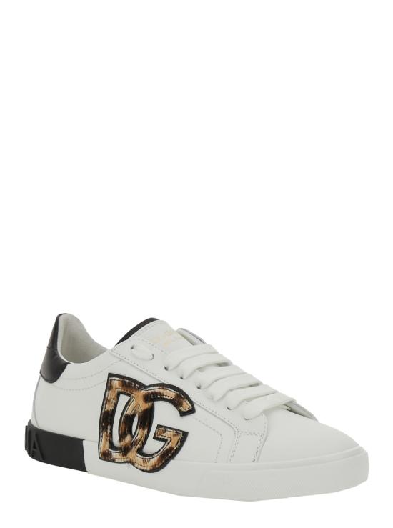 25SS 돌체앤가바나 카프스킨 포르토피노 빈티지 스니커즈 CK2203A6L81HK5JF White - DOLCE & GABBANA