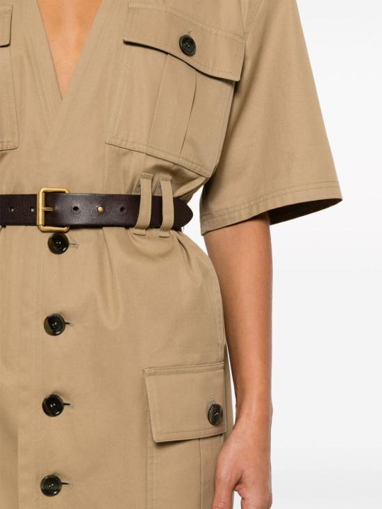  생로랑 미디 원피스 790089 Y3A992611 Beige - SAINT LAURENT