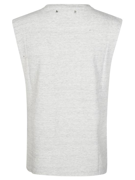 25SS 골든구스 민소매 티셔츠 GWP02187 P001886 60269 GREY MELANGE YELLOW - GOLDEN GOOSE