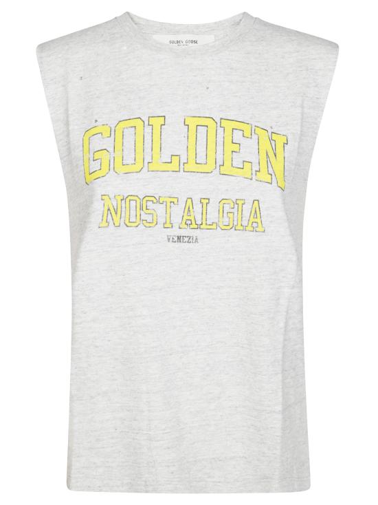 25SS 골든구스 민소매 티셔츠 GWP02187 P001886 60269 GREY MELANGE YELLOW