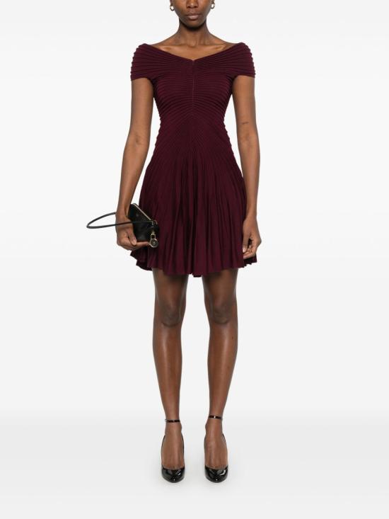 25SS 알라이아 숏 원피스 AA9R2527K010A 332 Bordeaux - ALAIA