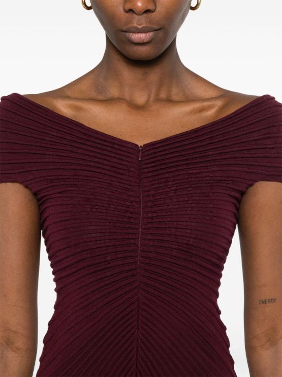 25SS 알라이아 숏 원피스 AA9R2527K010A 332 Bordeaux - ALAIA