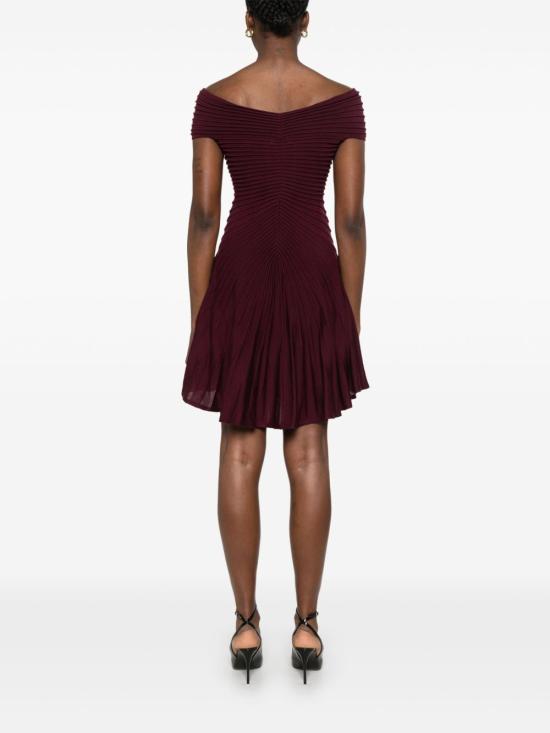 25SS 알라이아 숏 원피스 AA9R2527K010A 332 Bordeaux - ALAIA