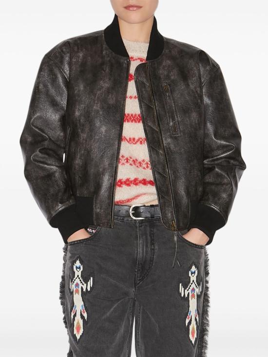 25SS 이자벨마랑에뚜왈 가죽 자켓 VE0440FA C1B01E 02FK Black - ISABEL MARANT ETOILE