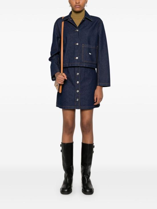 24FW 메종키츠네 숏 스커트 NW01508 WW0081P470 Blue - MAISON KITSUNE