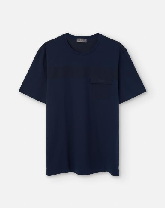 25SS 에르노 반팔 티셔츠 JG000233U 520039200 Blue navy