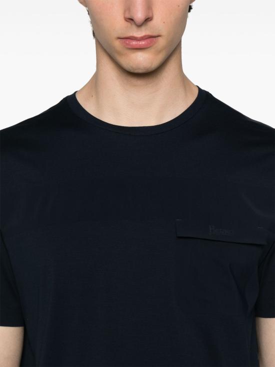 25SS 에르노 반팔 티셔츠 JG000233U 520039200 Blue navy - HERNO