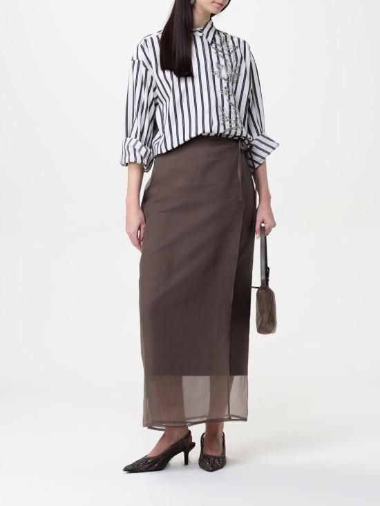 25SS 브루넬로 쿠치넬리 롱 스커트 ML140G3826 C8705 Brown - BRUNELLO CUCINELLI