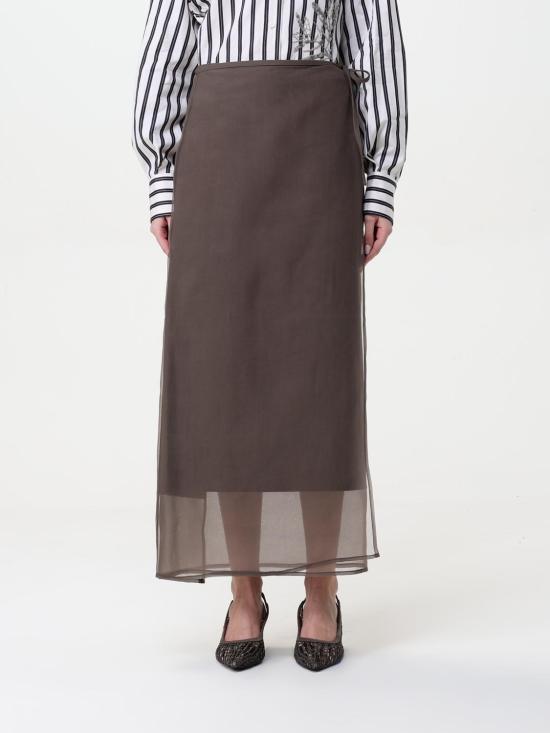 25SS 브루넬로 쿠치넬리 롱 스커트 ML140G3826 C8705 Brown