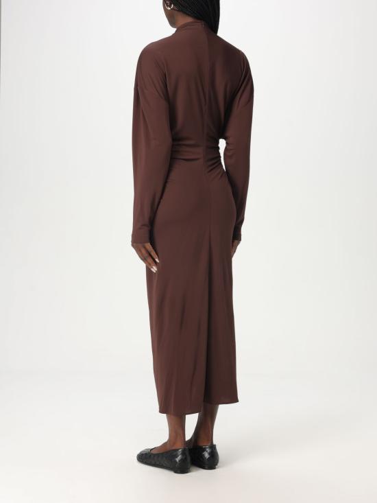 25SS 보테가베네타 롱 원피스 810000V4YX0 2487 Brown - BOTTEGA VENETA