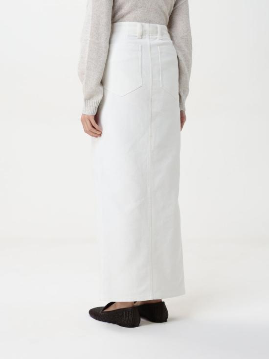 25SS 브루넬로 쿠치넬리 스커트 MH534G3829 C9002 White - BRUNELLO CUCINELLI