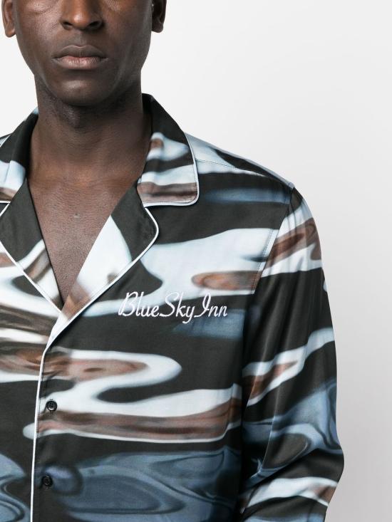  블루스카이인 긴팔 셔츠 BS2203PJ007 PRINTNGT Clear Blue - BLUE SKY INN