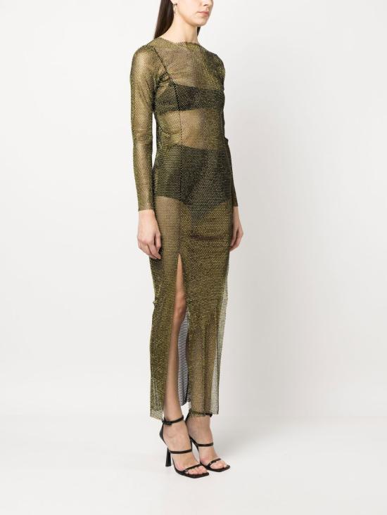  산타 브랜즈 롱 원피스 DIAMOND MAXIDRESSBLACK YELLOW Brown - SANTA BRANDS