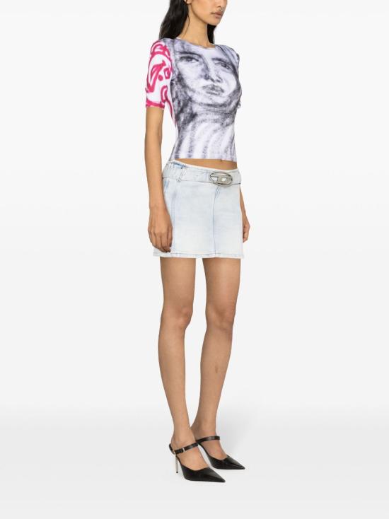  디젤 숏 스커트 A13844 0JGAA01 Denim - DIESEL