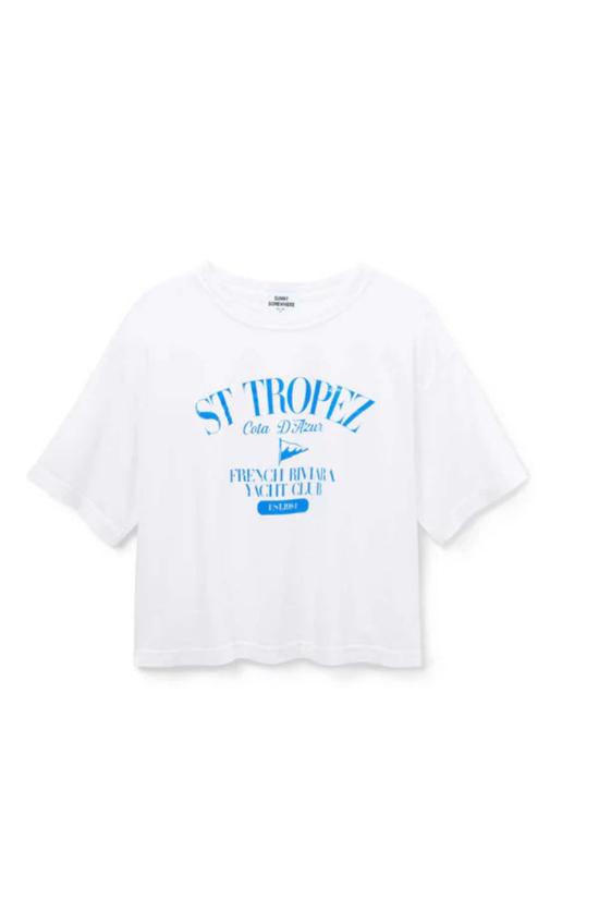  써니 섬웨어 반팔 티셔츠 Sunny Somewhere St Tropez 남자친구 티셔츠 - SUNNY SOMEWHERE