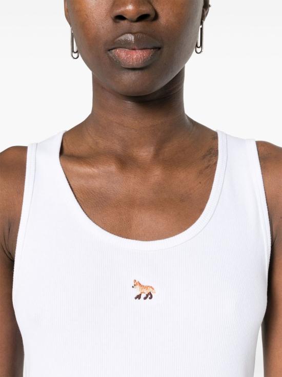 25SS 메종키츠네 민소매 티셔츠 MW00103 KJ0125P100 White - MAISON KITSUNE