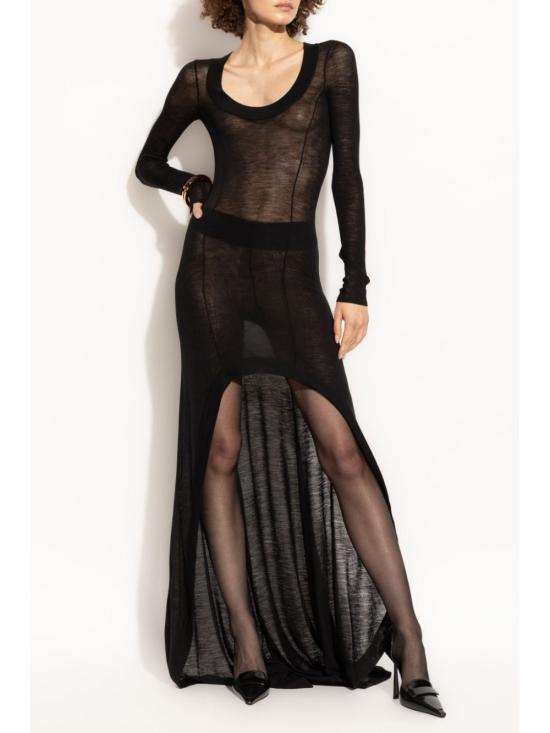 24FW 생로랑 롱 원피스 794607 Y76RE1000 Black - SAINT LAURENT