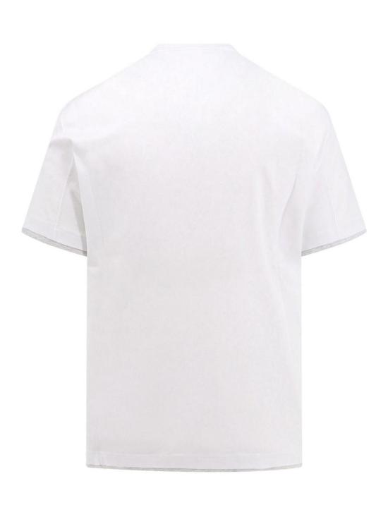 26SS 브루넬로 쿠치넬리 자수 로고 티셔츠 M0B137427CW787 White - BRUNELLO CUCINELLI