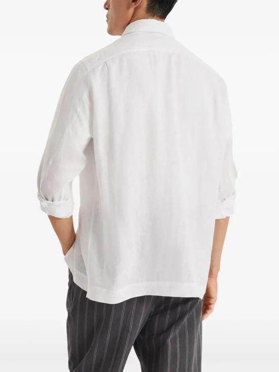  브루넬로 쿠치넬리 긴팔 셔츠 MM6840648C001 White - BRUNELLO CUCINELLI