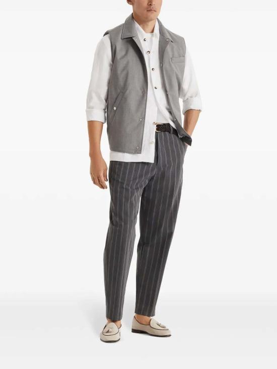  브루넬로 쿠치넬리 긴팔 셔츠 MM6840648C001 White - BRUNELLO CUCINELLI