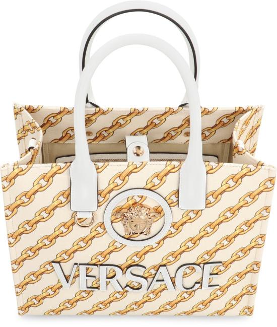 25SS 베르사체 La Medusa 라 메두사 캔버스 토트백  10058611A13568 5W73V Green - VERSACE
