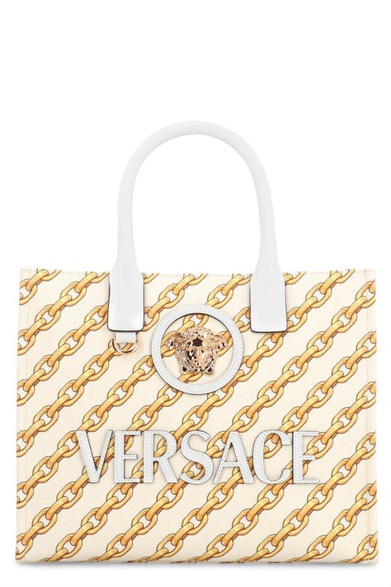 25SS 베르사체 La Medusa 라 메두사 캔버스 토트백  10058611A13568 5W73V Green