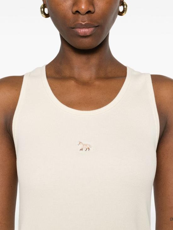 25SS 메종키츠네 민소매 티셔츠 MW00121 KJ01250134 Ivory - MAISON KITSUNE
