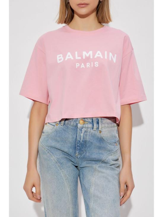 25SS 발망 반팔 티셔츠 BF1EE020 BB02OLA Pink - BALMAIN