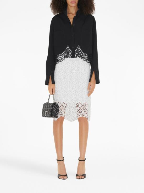  버버리 미디 스커트 8067787 A1462 White - BURBERRY