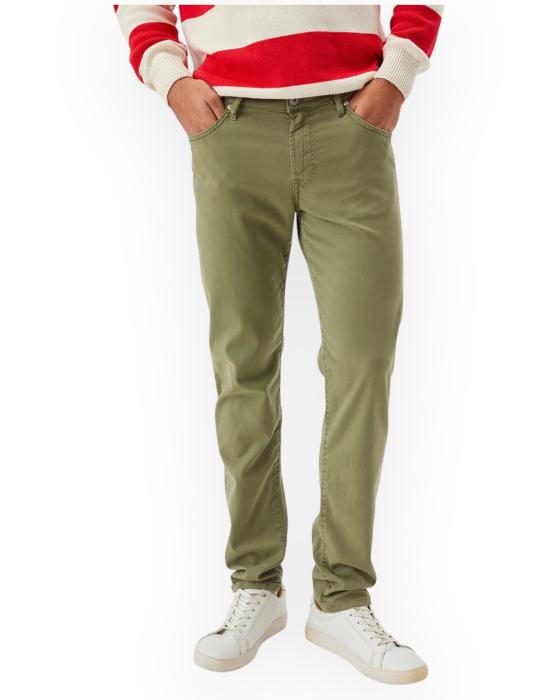  로이로져스 스트레이트 팬츠 RRU089P0370127 C0085 verde militare - ROY ROGER'S