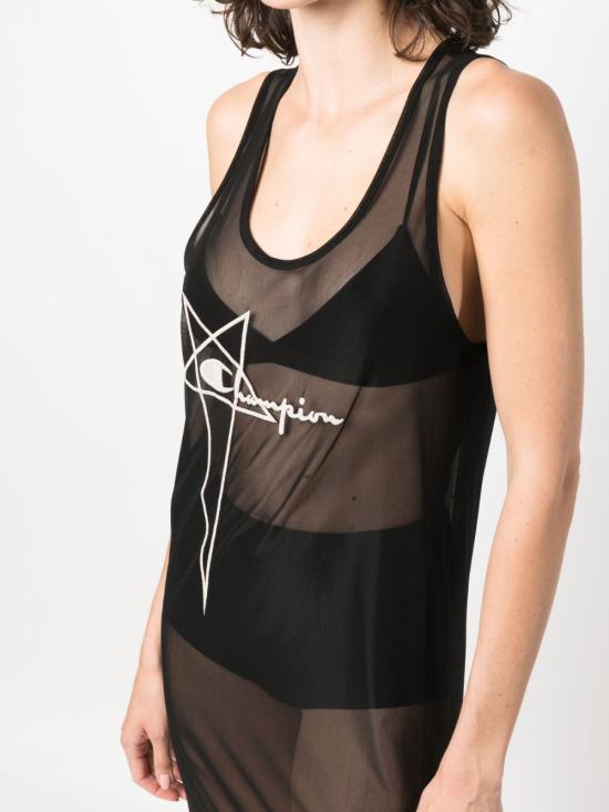  릭오웬스 x 챔피온 숏 원피스 CW02C6675 CHMNET09 Black - RICK OWENS X CHAMPIONS