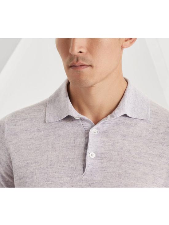 25SS 브루넬로 쿠치넬리 폴로 티셔츠 M2L00315 C2361 Lilac - BRUNELLO CUCINELLI