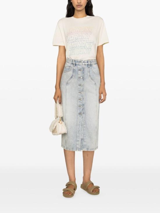  이자벨마랑에뚜왈 반팔 티셔츠 TS0147FA B1N09E ZOELINE23EC Beige - ISABEL MARANT ETOILE