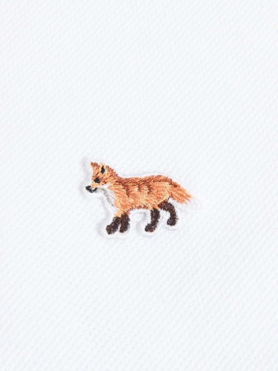  메종키츠네 폴로 티셔츠 메종 키츠네 베이비 폭스 패치 레귤러 폴로 화이트 P100 - MAISON KITSUNE