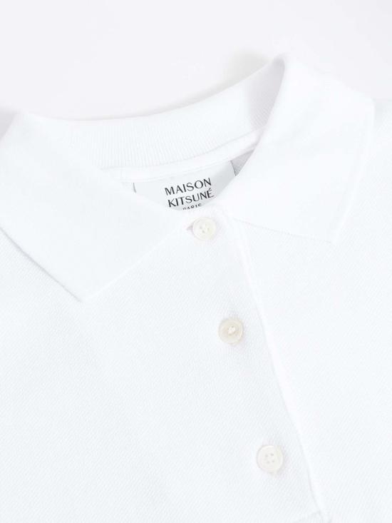  메종키츠네 폴로 티셔츠 메종 키츠네 베이비 폭스 패치 레귤러 폴로 화이트 P100 - MAISON KITSUNE