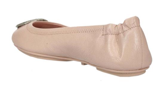  토리버치 플랫 슈즈 미니 트래블 발레 쉘 핑크/실버 - TORY BURCH