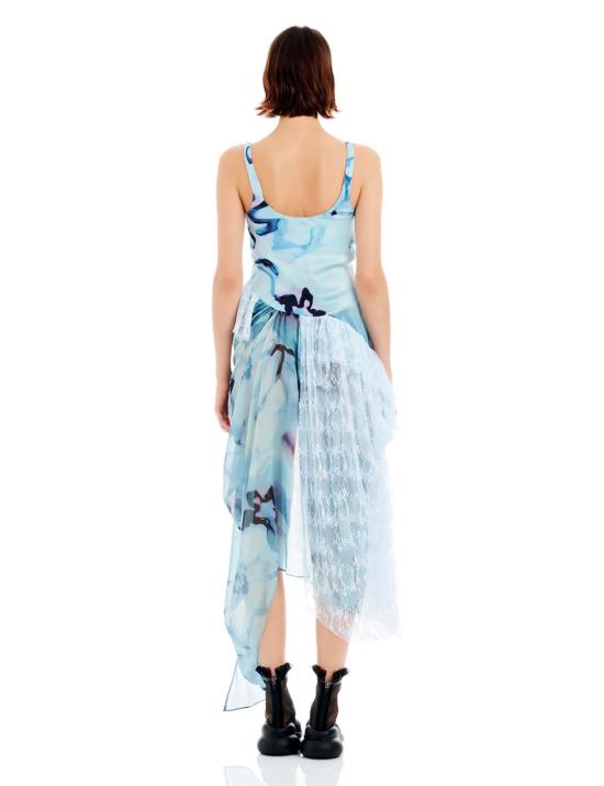  콜리나 스트라다 원피스 Collina Strada Ammi 패니 드레스 하늘 수채화 꽃 - COLLINA STRADA