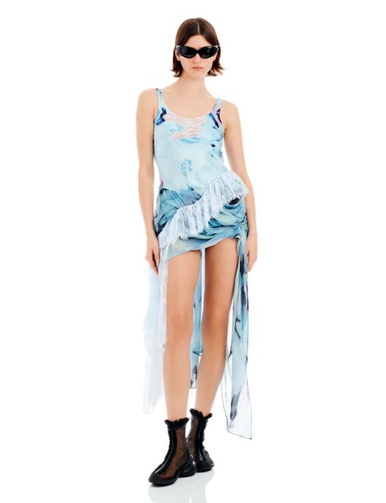  콜리나 스트라다 원피스 Collina Strada Ammi 패니 드레스 하늘 수채화 꽃