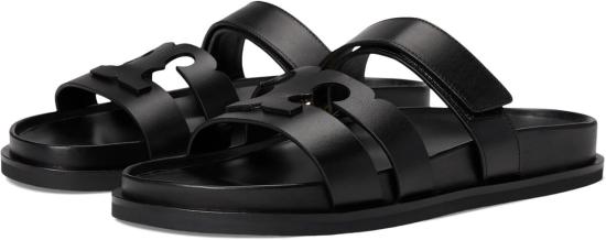  토리버치 샌들 이네스 레더 스포츠 슬라이드 퍼펙트 블랙