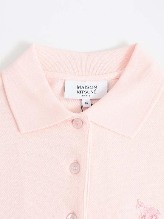  메종키츠네 폴로 티셔츠 메종 키츠네 베이비 폭스 패치 레귤러 폴로 로즈워터 0140 - MAISON KITSUNE