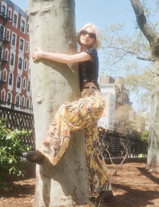  콜리나 스트라다 팬츠 Collina Strada 지브라 플로럴 플리츠 카고 - COLLINA STRADA