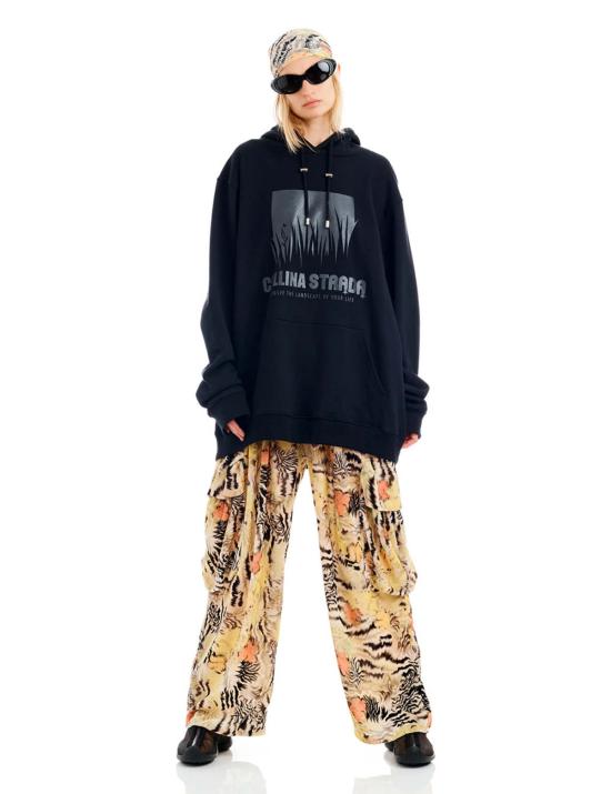  콜리나 스트라다 팬츠 Collina Strada 지브라 플로럴 플리츠 카고